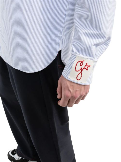 Golden Goose Camicia a righe con logo G ricamato Golden Goose | GMP00246P00054880197 WHITE - INFINITY